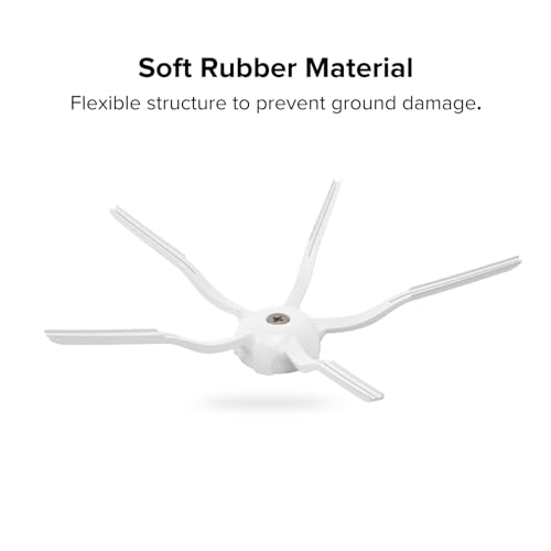 Image of Roborock Silicone Side Brushes (2 Pack) for Q5, Q7, Q8, Q Revo, E, S4, S5, S6, S7, S7MaxV, S8 Robot Vacuums, White