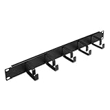rack panel america Material/Cubierta de metal CABLEPELADO Panel guiacables armario rack 19 de 1U con 5 anillas Negro