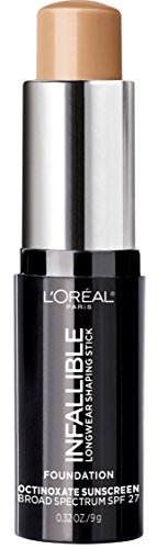 L'Oreal Paris Makeup Infallible Longwear Shaping Stick Foundation, 408 Tan, 1 Tube, 0.32 Ounce L'Oreal Paris Makeup Infallible Longwear Shaping Stick Foundation, 408 Tan, 1 Tube, 0.32 Ounce