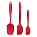 King Style Set di 3 spatole in silicone ad alta resistenza al calore, con impugnatura in gomma antiaderente, con anima in acciaio inossidabile (rosso)