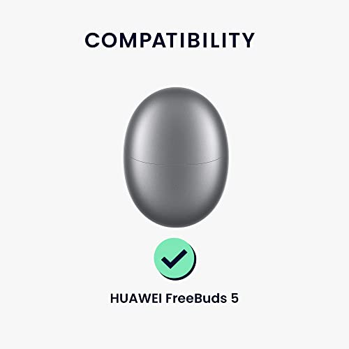 kwmobile Case Compatible with Huawei Freebuds 5 Case - Silicone Cover Holder for Earbuds - Green - Image 2