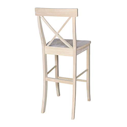 International Concepts X- Back Stool, 29-Inch Sh, Unfinished #TOP1