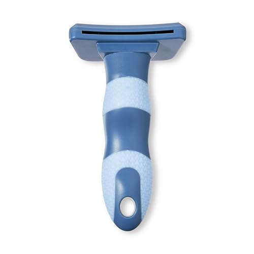 Dog Undercoat Removal Tool, Medium, Non-Slip Handle, Reduces Shedding and Tangles, Lockable Retractable Bristles, Durable Deshedding Brush