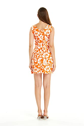 Image of Matchable Couple Hawaiian Luau Men Shirt or Women Tank Dress in Classic Vintage Hibiscus