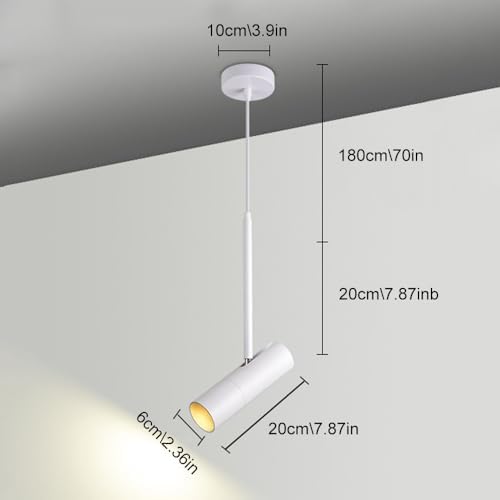 Pendant Spotlight Modern Drop Ceiling Accent Spot Lighting Indoor Adjustable Hanging Light Modern Directional Spotlights for Living Room Kitchen Island Bedroom Restaurant