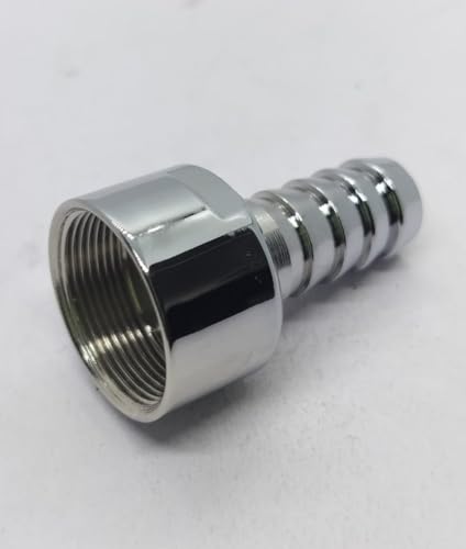 Image of Nozzle Pipe Connector Tap Adaptor For Garden Hose,Washing Machine Faucet Fitting Attachment,Chrome Plated Water Hose For indoor and Outdoor Use (Female(inside Rings /Thread))