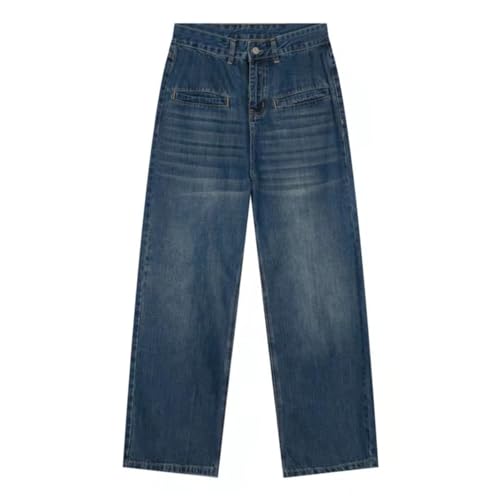 Men's Denim Jeans Retro Straight Leg Korean Style Loose Wide Leg Casual Commuting Office Pants for Men2