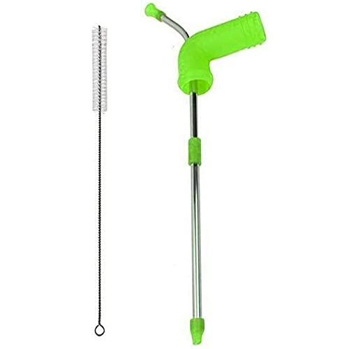 Portable Beer Snorkel Funnel With Valve Kink Free Tube Beer Funnel Beer Bottle Funnel With Timer Drink Funnel Party Scuba Beer Snorkel (Green)