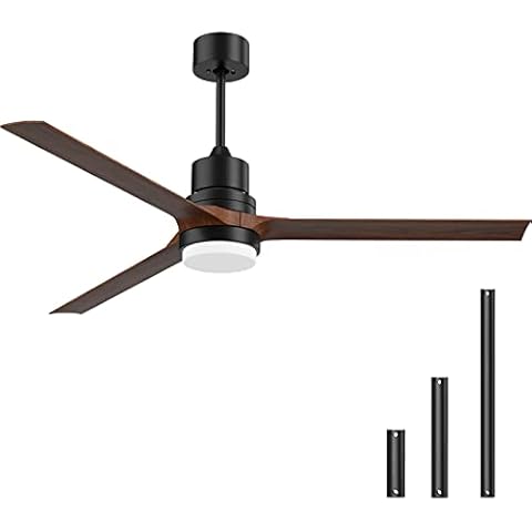 Biukis Ceiling Fans with Lights and Remote, Indoor and Outdoor, 60-inch Ceiling Fan with Reversible DC Motor for Patio Bedroom Living Room Cover
