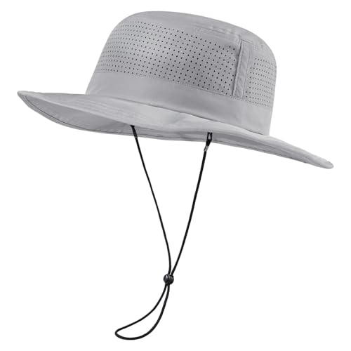 Image of UPF 50+ Bucket Sun Hat with Laser Perforated Mesh Cooling Adjustable Breathable Lightweight for Outdoor Men Women