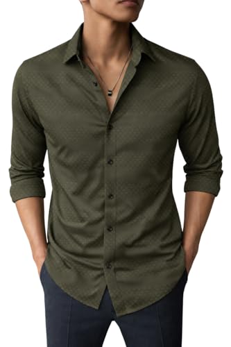 Image of Men's Casual Button Down Shirts Long Sleeve Linen Shirt Fashion Textured Beach Summer Shirts| Men Stylish Shirt | Men Fancy