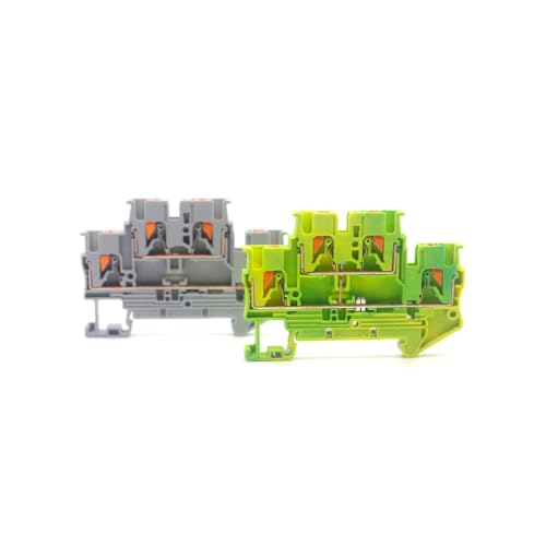 Terminal de tierra PTTB2.5-PE push-in de 2 capas para conector de cable en riel Din 4
