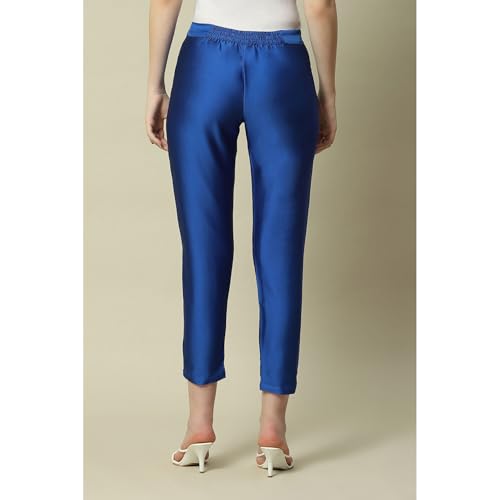 Image of Maroon Polyester Slim Solid Pants