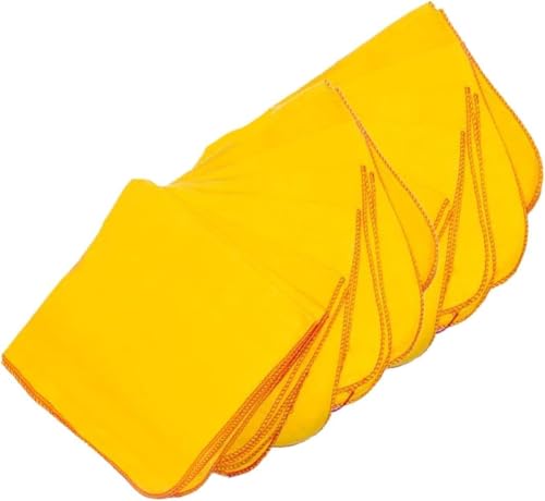HIFSA Yellow Dusters Cotton Cleaning Cloth Heavy Duty Kitchen Dusting Cloth Multi-Surface Reusable Washable Dusting Cloth Lint Free Thick & Soft For Window TV Kids Table Glass Kitchen (Pack of 10)