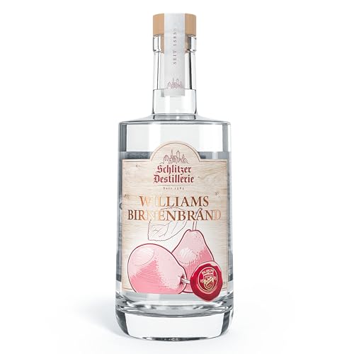 Schlitzer Williams Christ-Birnen-Brand 40% vol. (0,5 l) – Edler Obstbrand aus vollreifen Williams-Christ-Birnen, intensiv fruchtiges Aroma, handwerklich destilliert, weich & mild