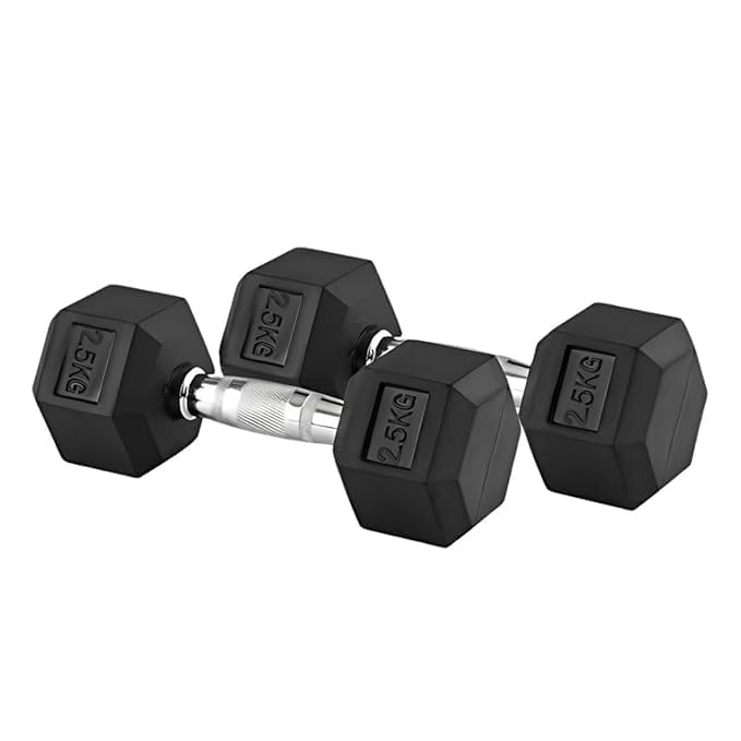 Image of Hexa Dumbbell Set For Men&Women Professional Exercise Hex Dumbbells For Full Body Workout,Upper&Lower Body Strength Training,Home Gym Exercise (Black, Set 5 KG (2.5 KG x 2))
