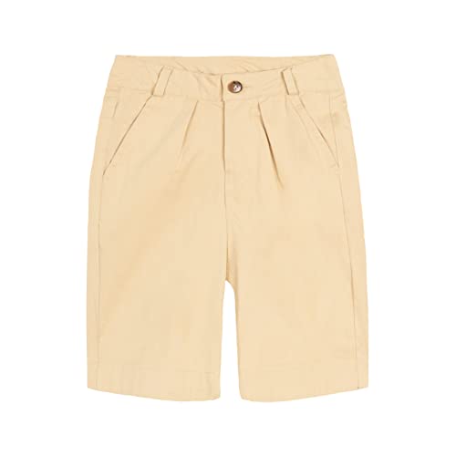 Pantalones cortos chinos de sarga infantiles para uniforme escolar diario
