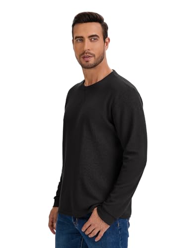 Image of 3 Pack Mens Waffle Shirts Long Sleeve Casual T-Shirt