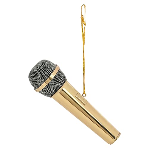 Gold Microphone Musical Ornament