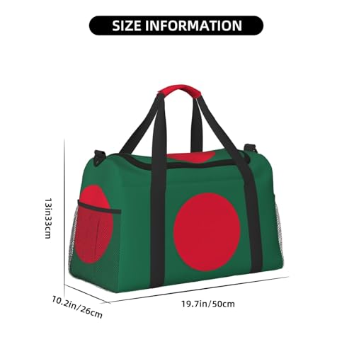 Flag of Bangladesh print Travel Duffle Bag Gym Bag for Women,Puffer Tote Bag,Weekender Overnight Bag Organizer4
