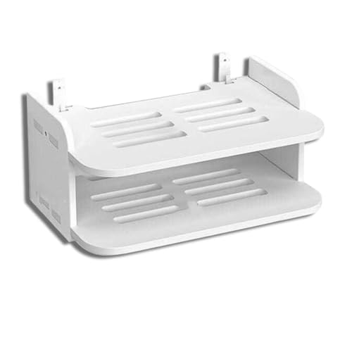 Jwthee Caja para Router Caja De Almacenamiento para Enrutador WiFi Estantes Flotantes TV Set-Top Rack, Montado En La Pared Gestión De Cables Estante De Almacenamiento para Decoración De Pared