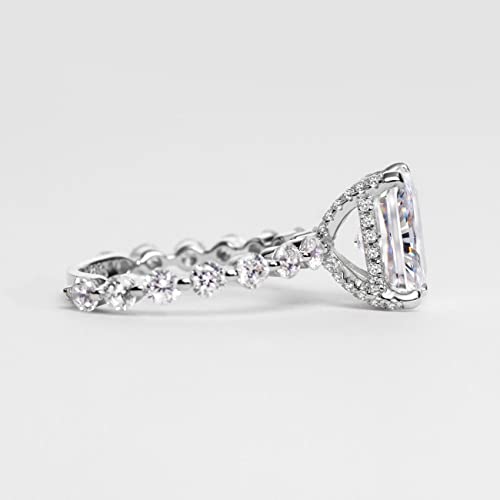 Michooyel S925 4ct Radiant Cut Cubic Zirconia Engagement Rings For Women Wedding Ring Promise Ring Sterling Silver Wedding Band4