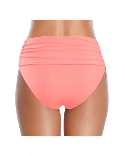 Image of Tempt Me Women's High Waisted Bikini Bottom Tummy Control Ruched Bathing Suit Swim Bottom