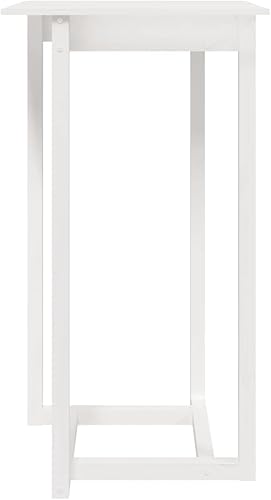 Miniatura 4 de Mesa cuadrada de madera de pino maciza blanca de 23.6 x 23.6 x 43.3 pulgadas para cocina, comedor, interior y exterior, muebles rústicos modernos