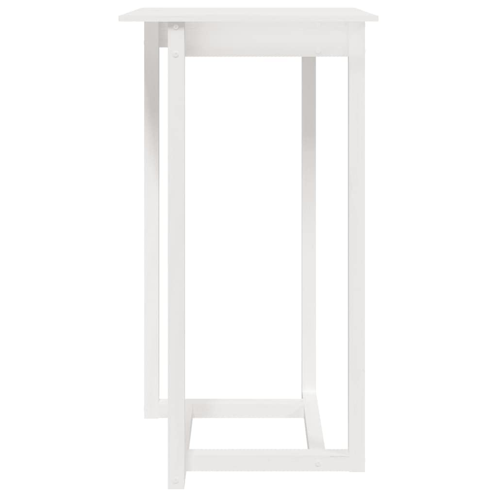 Stolik barowy biały 60 x 60 x 110 cm lite drewno sosnowe