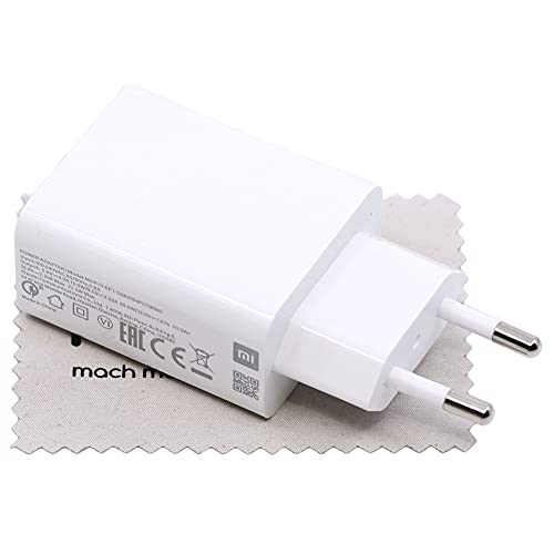 Cargador original Xiaomi MDY-11-EP 18W para Xiaomi Mi 9, Mi 9T, Mi 9T Pro, Mi Note 10, Redmi Note 9, Note 8, Poco X2, Redmi 8, 8T, 8A, Redmi Note 10 5G (sin cable de datos) con paño de limpieza de