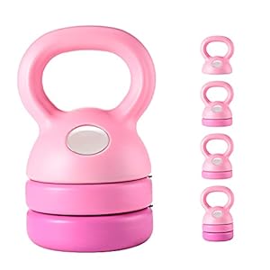 ETE ETMATE Kettlebell-gewichtsset, instelbare afneembare kettlebell-gewichtsset, 5 lbs, 8 lbs, 9 lbs, 12 lbs, zware ketelbel voor kracht- en cardio-training, fitnessapparaten voor thuisgymnastiek