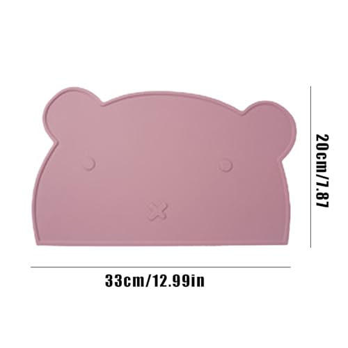 Non- Slip Dog Feeding Matte, Waschbares Silikonpad, Bear Shaped Spill- Proof Tray, Floor Protector, Ideal für Welpen, Kitten, Indoor und Outdoor Feeding, 30, 5 x 17, 87 cm-2