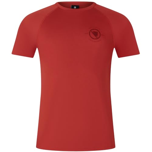 Chemise tech Endura Loop Short Sleeve en rouge taille L pour homme
