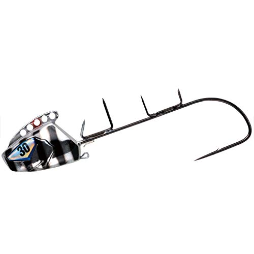 HAYABUSA 船太刀魚テンヤ フリーアングル フッ素コートフック SW412 ステルスブラックホロゼブラ 30号 SW412-30-3 釣具 ルア