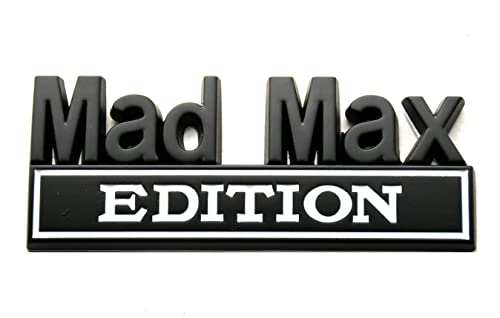 Image of Pair Metal Mad Max Edition Decal Emblems 3D Letters Badge Truck Adhesive Conservative Stickers, Funny Decals Adhesive Letters Fit for Vehicle, Truck, SUV, Door Decoration (White)