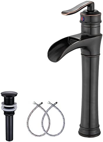 Kraus 16 1/2-Inch Copper Brown Bathroom Vessel Sink And Arlo Faucet Combo Set With Pop-Up Drain Spot Free Brushed Nickel - View #4