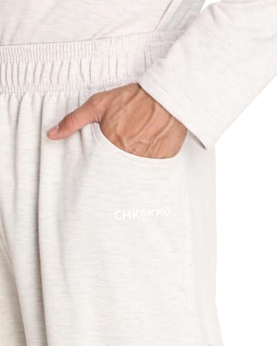 Image of CHKOKKO Men's Baggy Track Pants for Gym Workout Running Casual Wear Sports Lower with Pockets Adjustable Drawstring Waist Lightweight Quick Dry Activewear Fitness
