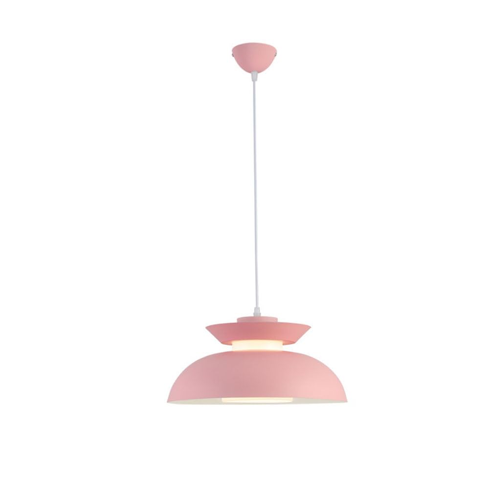 KBUUKYYXouy Nordic Simple Creative Macaron Flying Saucer Chandelier, Personality Metal Hanging Lamp,E26 Restaurant Ceiling Lighting, Living Room Dining Corridor Decoration Pendant Light(Pink)