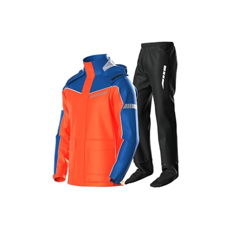 Combinaison de pluie moto pliable et légère avec bandes réfléchissantes