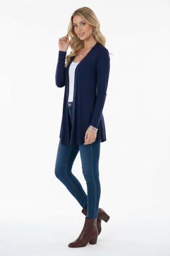 Image of ToBeInStyle Womens Open Front Long Sleeve Lightweight Asymmetrical Draped Cardigan with Side Pockets