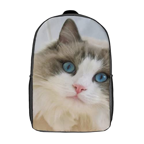 Sac à dos d'école pour enfants imprimé 3D chat cartable ado 17 pouces