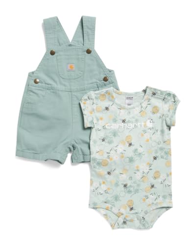 Image of Carhartt baby-girls Short-sleeve Bodysuit Shortall Setinfant-and-toddler-clothing-sets