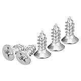 DTGN 100個 M4x10mm フラットヘッド木ねじ 304ステンレス鋼十字頭自己攻釘 - 木工 家具に最適 - シルバー