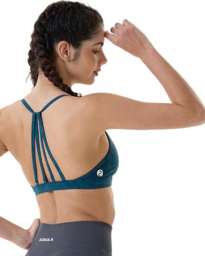 Image of AUROLA Mercury Workout Sports Bras Women Athletic Removable Padded Backless Strapy Minimal Crop Top