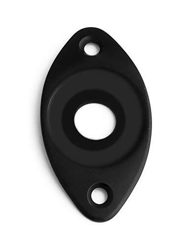 Holmer Guitar Jack Socket Plate Curved Recessed Oval Football Style Output Jack Plate Compatible With Les Paul Ibanez Jackson Guitar Or Bass Parts With Screws Black. #TOP2