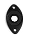 Holmer Guitar Jack Socket Plate Curved Recessed Oval Football Style Output Jack Plate Compatible with Les Paul Ibanez Jackson Guitar or Bass Parts with Screws Black.