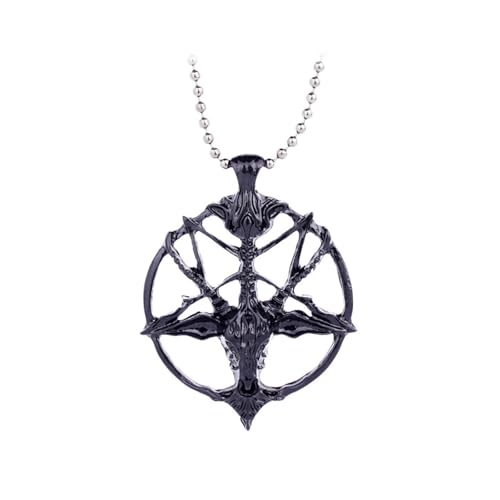 SDFGBNJK Retro Skull Pendant, Unisex Vintage Sheep Head Skull Hanging Collana, Acciaio Inossidabile Rotondo Rams Goat Head Argali Necklace,2