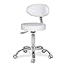 Fangys Sgabello Bar Chair Rotonda Rotary Sedia Idraulica di Sollevamento Cuscino Spa Sgabello, Salon 360 ° Rullo Girevole Sedia (Nero) (Color : White)