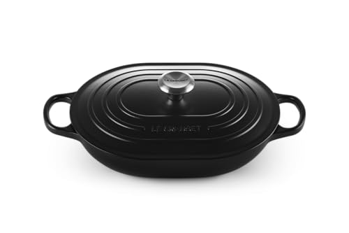 Image of Le Creuset Enameled Cast Iron Oval Casserole with Lid, 3.75 qt., Licorice