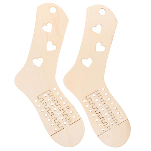DOITOOL 2pcs Wooden Sock Knitting Tools Large Knitted Hand Knit Sock Form Board for Crochet Crocheting Kit Woven Socks Models Sock Forms Knitting Granny Knitters